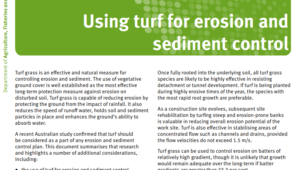 Turf can be used for Erosion and Sediment Control